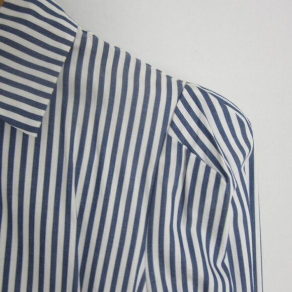 Greyson Blue White Stripe Multi-color Side Smock Long Sleeve Button-Down Shirt - Picture 4 of 16